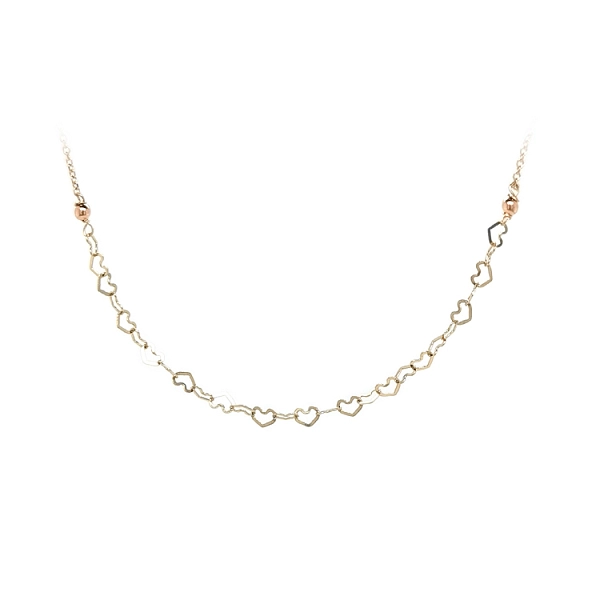 Gold Ladies Necklace Hearts