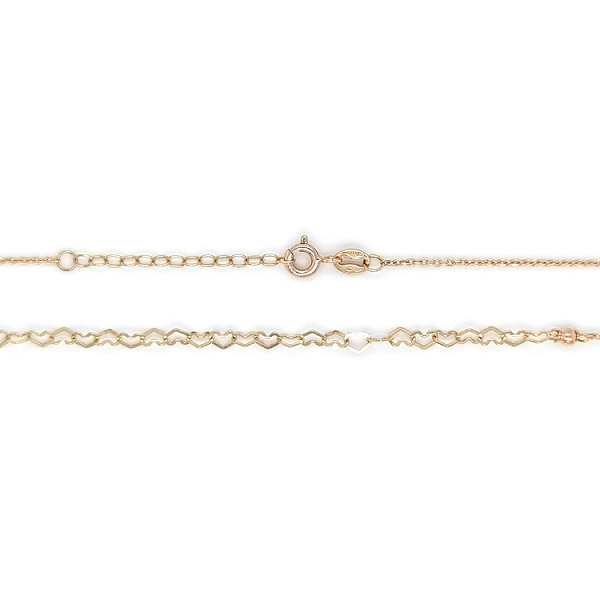 Gold Ladies Necklace Hearts