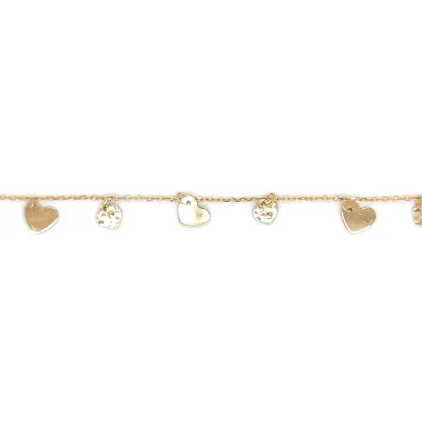 Gold Ladies Necklace Hearts