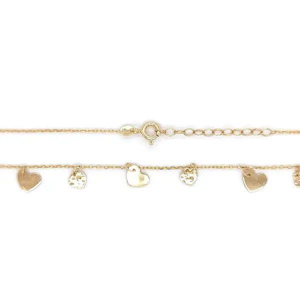 Gold Ladies Necklace Hearts