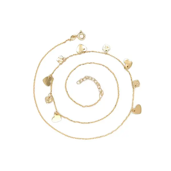 Gold Ladies Necklace Hearts