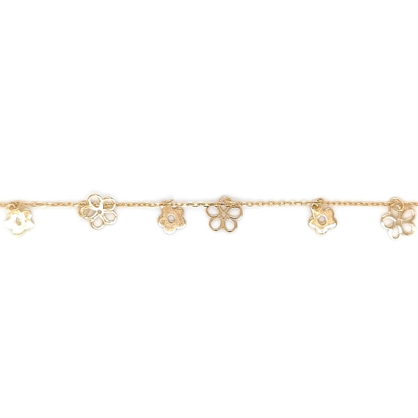 Gold Ladies Necklace Flowers