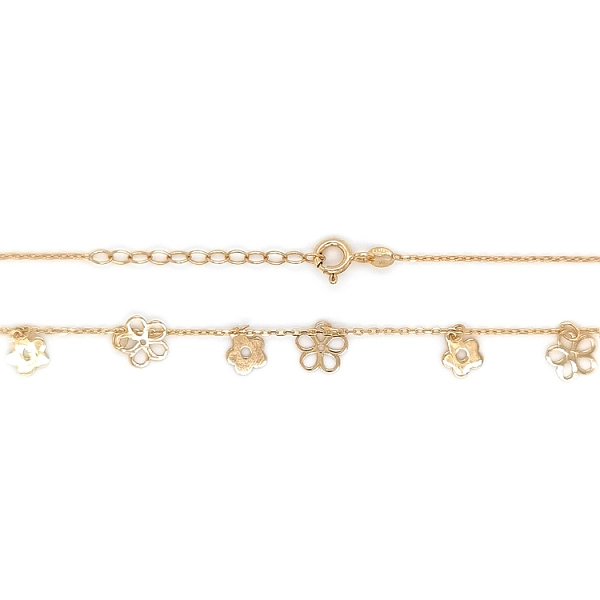 Gold Ladies Necklace Flowers