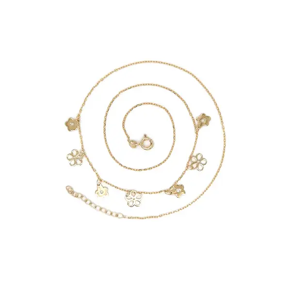 Gold Ladies Necklace Flowers