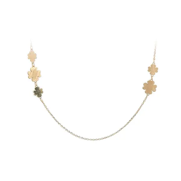 Gold Ladies Necklace Flowers