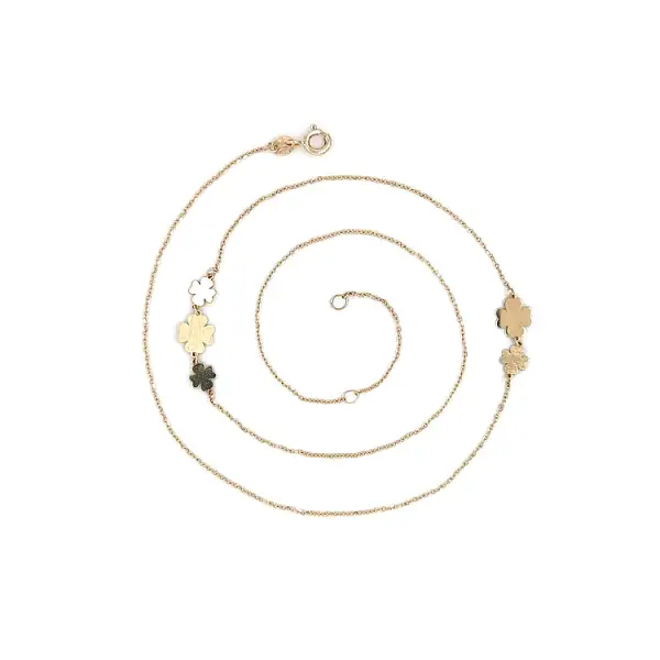 Gold Ladies Necklace Flowers