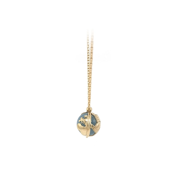 Gold Necklace with Blue Stone