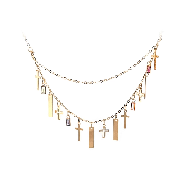 Gold Ladies Crosses Necklace
