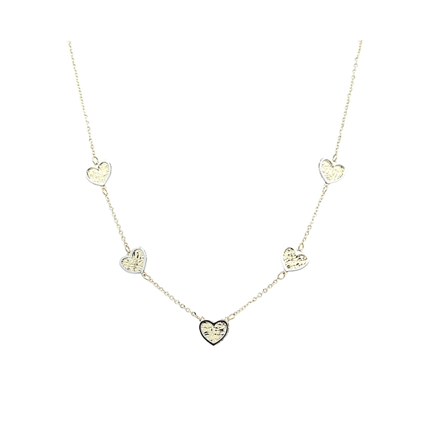 Gold Necklace with Hearts