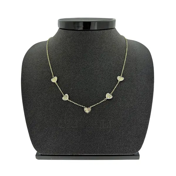 Gold Necklace with Hearts