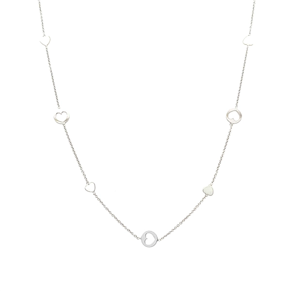 Gold Necklace with Hearts