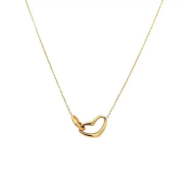 Gold Necklace Linked Hearts