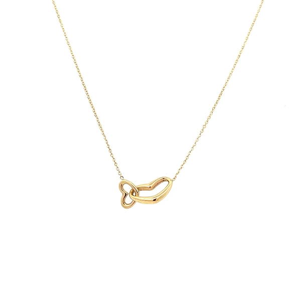 Gold Necklace Linked Hearts