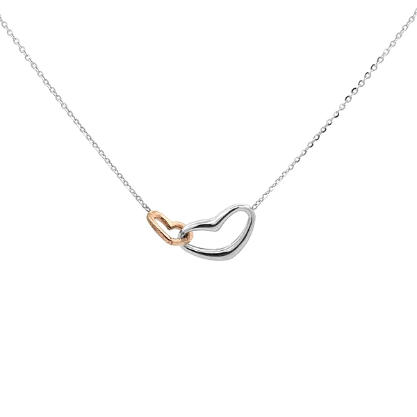 Gold Necklace Linked Hearts