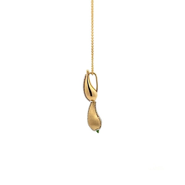 Gold Necklace with Green Stone