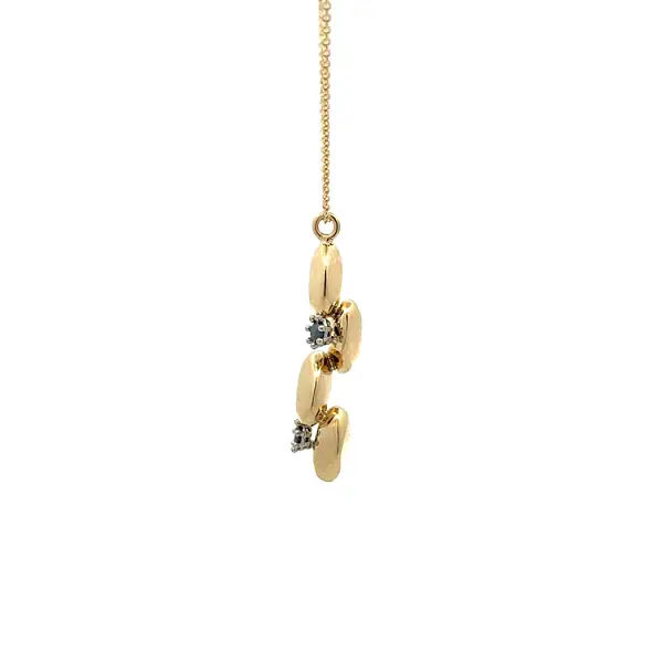 Gold Necklace with Black Stones