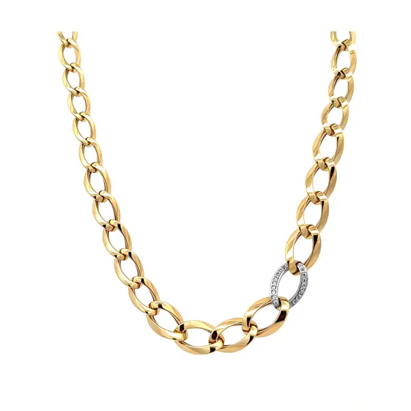 Gold Necklace with Zircons