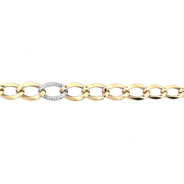 Gold Necklace with Zircons