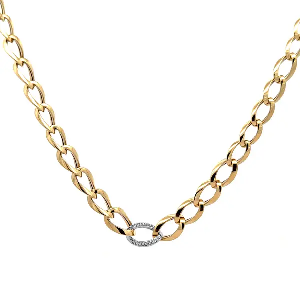 Gold Necklace with Zircons