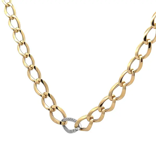 Gold Necklace with Zircons