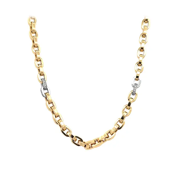 Gold Necklace with Zircons