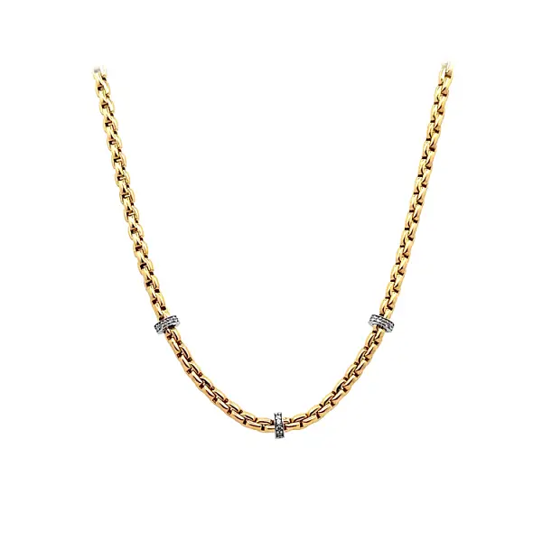 Gold Necklace with Zircons