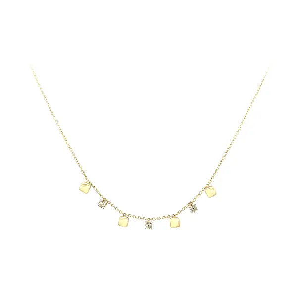 Gold Necklace with Zircons