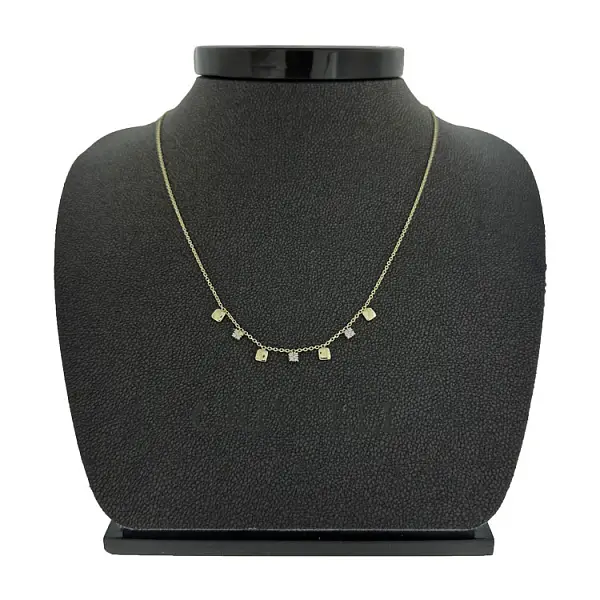 Gold Necklace with Zircons