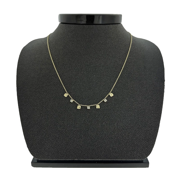 Gold Necklace with Zircons