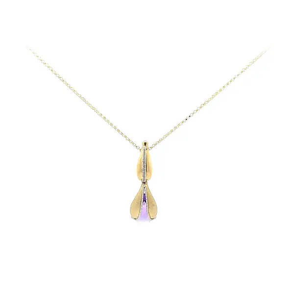 Gold Necklace with Purple Stone