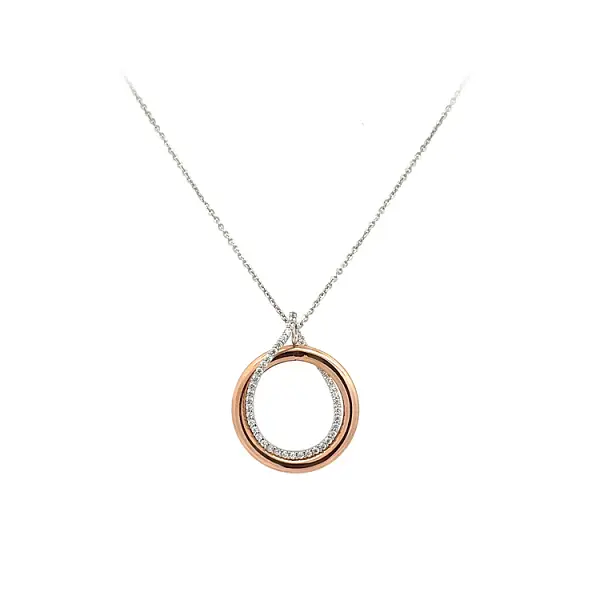 Gold Necklace with Zircons