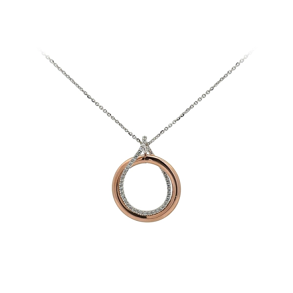 Gold Necklace with Zircons