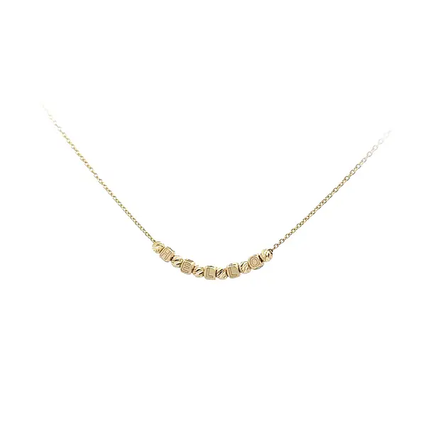 Gold Ladies Hello Necklace