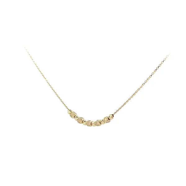 Gold Ladies Hello Necklace