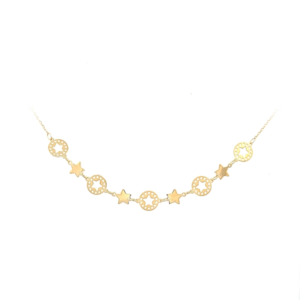 Gold Ladies Necklace Stars