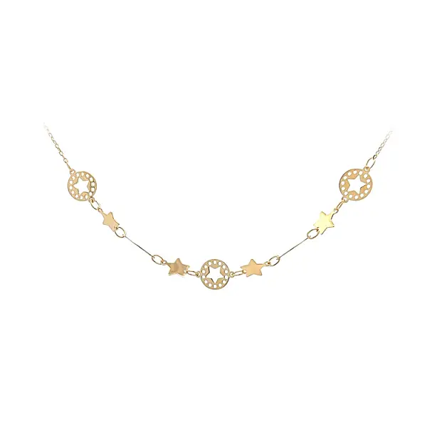 Gold Ladies Necklace Stars