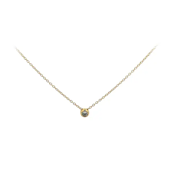 Gold Solitaire Necklace with Zircon