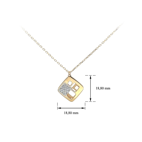 Gold Necklace with Zircons