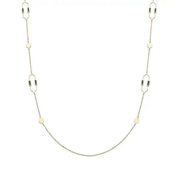 Gold Necklace with Enamel