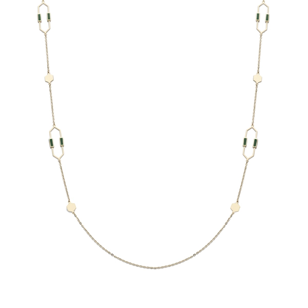 Gold Necklace with Enamel