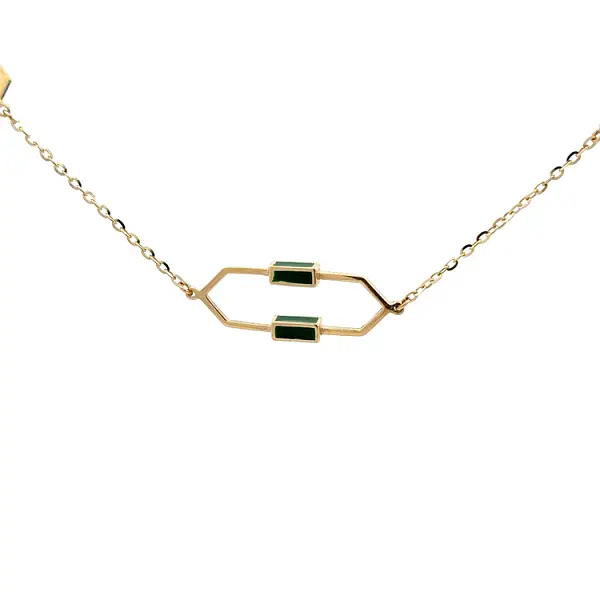 Gold Necklace with Enamel