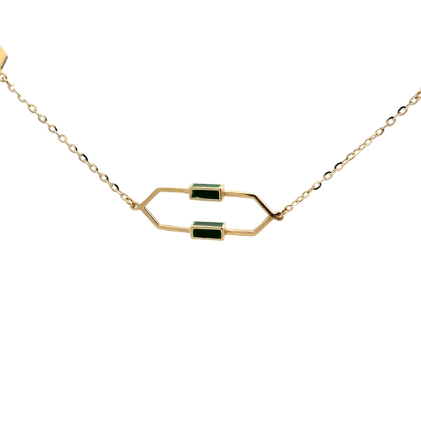 Gold Necklace with Enamel
