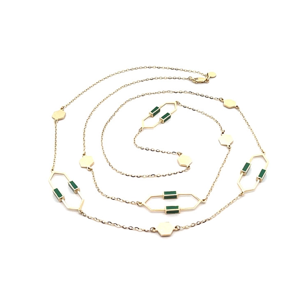 Gold Necklace with Enamel