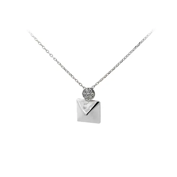 Necklace with White Gold Zircons