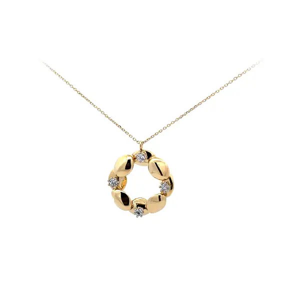 Gold Necklace with Zircons
