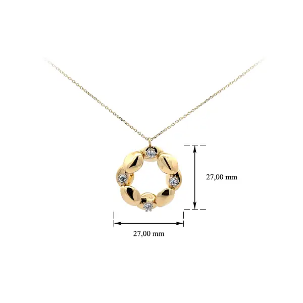 Gold Necklace with Zircons