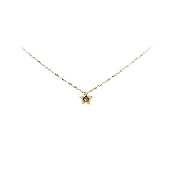 Gold Star Necklace with Zircon