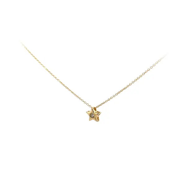 Gold Star Necklace with Zircon