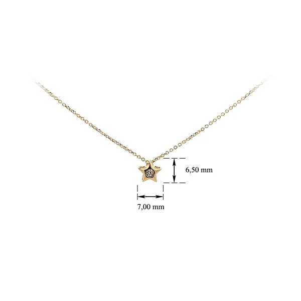 Gold Star Necklace with Zircon