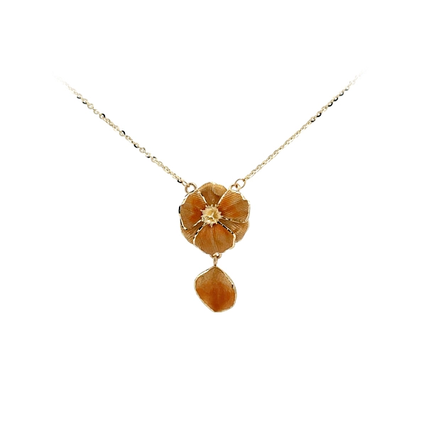 Gold Necklace with Enamel